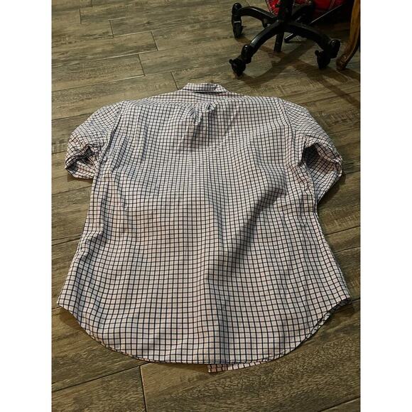 Brooks Brothers Men's White Blue Slim Fit Check Print Polo Shirt Size Medium - Picture 5 of 5